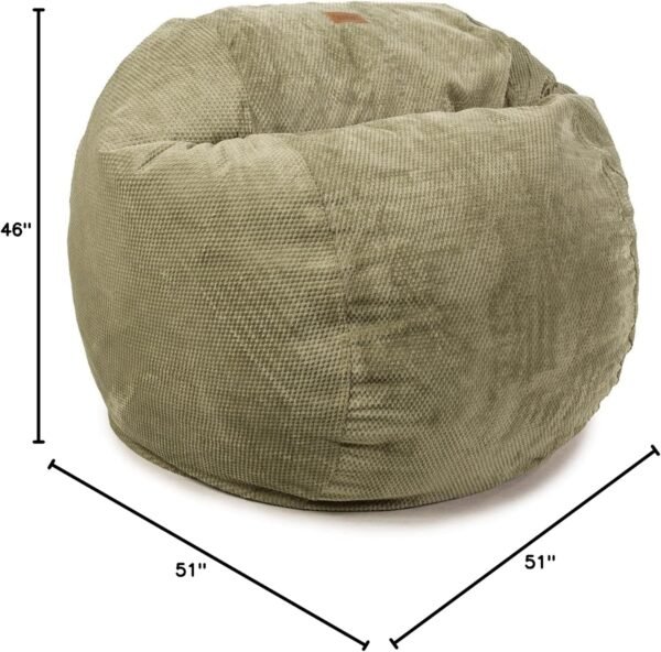 CordaRoy's Chenille Bean Bag-Convertible Bean Bag Chair-Machine-Washable Chenille Fabric Cover-for Basement,Living Room,Game Room,Dorm & More - King Size - Moss | Made in The USA - Image 3