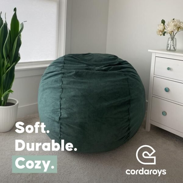CordaRoy's Chenille Bean Bag-Convertible Bean Bag Chair-Machine-Washable Chenille Fabric Cover-for Basement,Living Room,Game Room,Dorm & More - King Size - Moss | Made in The USA - Image 10