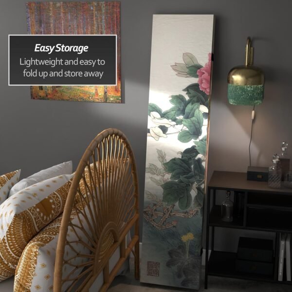 Red Lantern 6 ft. Tall Double Sided Doves and Peonies Canvas Room Divider 4 Panel Freestanding Folding Privacy Screen Partition and Separator for Modern and Contemporary Bedroom Home Office Dorm - Image 3
